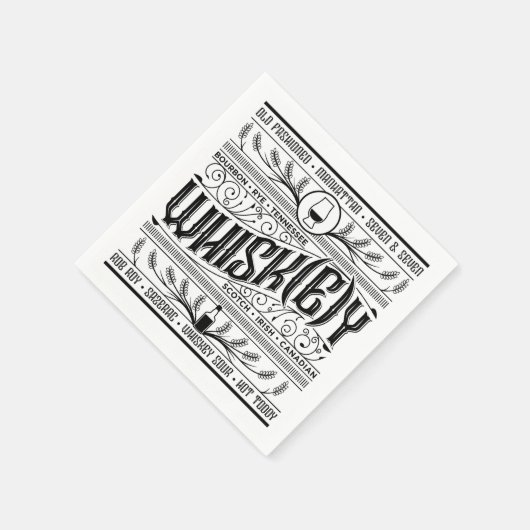 Whiskey / Whisky Napkin Serviette (Ecke)