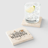 Whiskey Whisperer Stone Untersetzer (Seitenansicht)