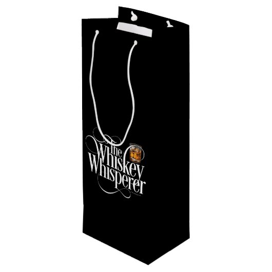 Whiskey Whisperer Wein Geschenktasche Geschenktüte Für Weinflaschen (Rückseite Schrägansicht)