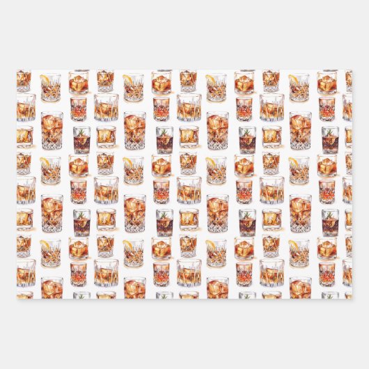 Whiskey Wrapping Paper - Cocktail Geschenkwrap Geschenkpapier Set (Vorderseite 2)