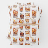 Whiskey Wrapping Paper - Cocktail Geschenkwrap Geschenkpapier Set (Beispiel)