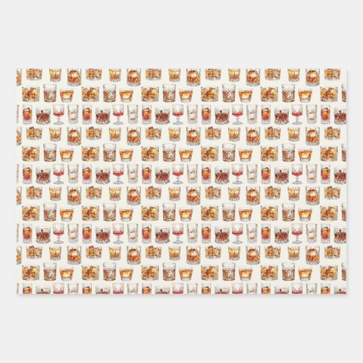 Whiskey Wrapping Paper - Cocktail Geschenkwrap Geschenkpapier Set (Vorderseite 3)