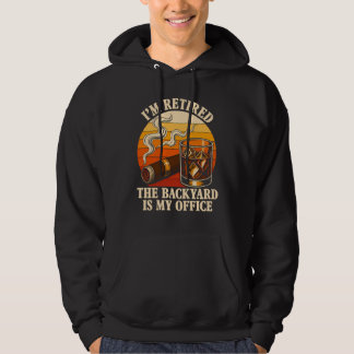 Whiskey Zigarre Ruhestand Humor Vintage Hinterhof Hoodie