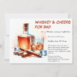 Whiskey & Zigarren – Bearbeitbare Einladung zum Va