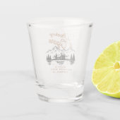 Whiskey & Zigarren Junggesellenabschied Blockhütte Schnapsglas (Rückseite)