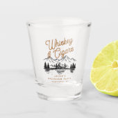 Whiskey & Zigarren Junggesellenabschied Blockhütte Schnapsglas (Vorderseite)