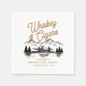 Whiskey & Zigarren Junggesellenabschied Blockhütte Serviette (Vorderseite)