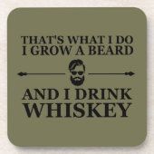 Whiskey-Zitate mit lustigen bärtigen Redewendungen Getränkeuntersetzer (Vorderseite)