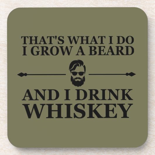Whiskey-Zitate mit lustigen bärtigen Redewendungen Getränkeuntersetzer (Vorderseite)