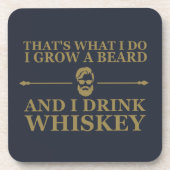 Whiskey-Zitate mit lustigen bärtigen Redewendungen Getränkeuntersetzer (Vorderseite)