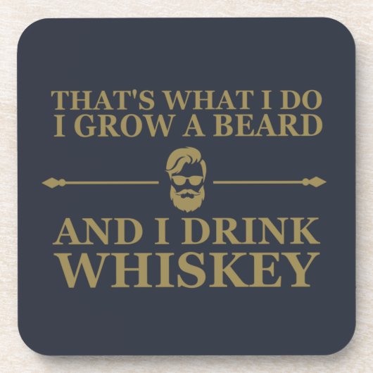 Whiskey-Zitate mit lustigen bärtigen Redewendungen Getränkeuntersetzer (Vorderseite)