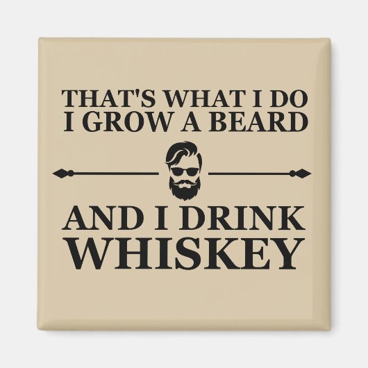 Whiskey-Zitate mit lustigen bärtigen Redewendungen Magnet (Vorne)