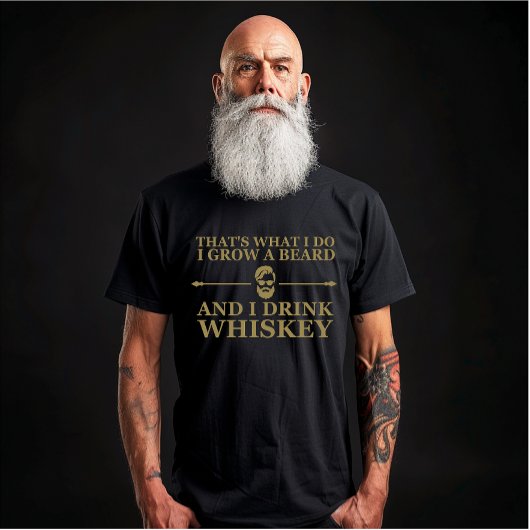 Whiskey-Zitate mit lustigen bärtigen Redewendungen T-Shirt