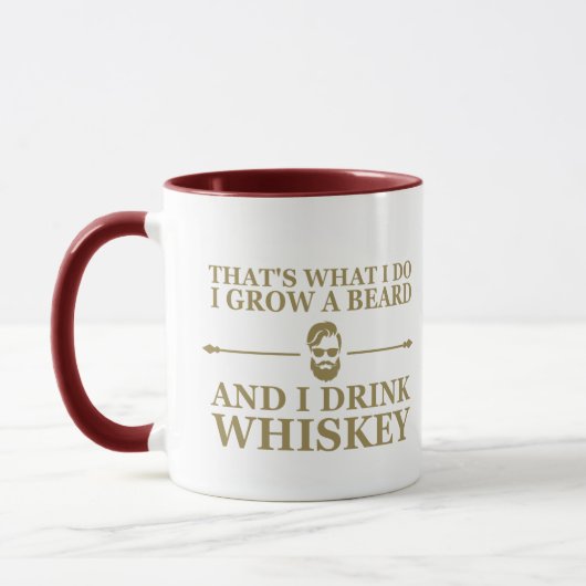 Whiskey-Zitate mit lustigen bärtigen Redewendungen Tasse (Links)