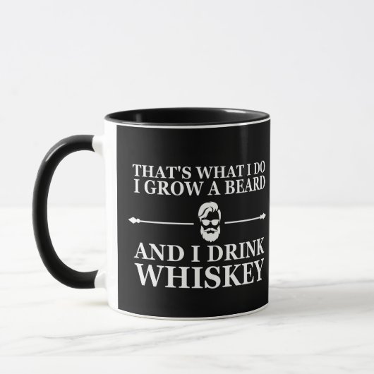 Whiskey-Zitate mit lustigen bärtigen Redewendungen Tasse (Links)