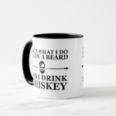 Whiskey-Zitate mit lustigen bärtigen Redewendungen Tasse (Vorderseite Links)