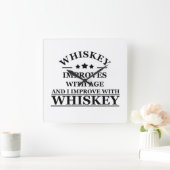 Whiskey zitiert lustige alkoholische Redewendungen Quadratische Wanduhr (Zuhause)