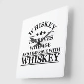Whiskey zitiert lustige alkoholische Redewendungen Quadratische Wanduhr (Winkel)