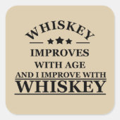 Whiskey zitiert lustige alkoholische Redewendungen Quadratischer Aufkleber (Vorderseite)