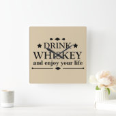 Whiskey zitiert lustige Alkoholkonsum Redewendunge Quadratische Wanduhr (Zuhause)