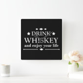 Whiskey zitiert lustige Alkoholkonsum Redewendunge Quadratische Wanduhr (Zuhause)