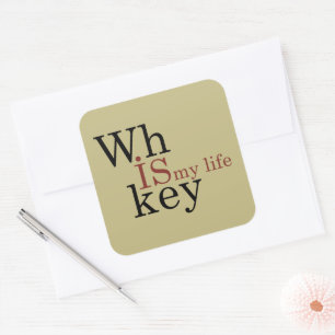 Whiskey zitiert lustige Alkoholkonsum Redewendunge Quadratischer Aufkleber