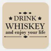 Whiskey zitiert lustige Alkoholkonsum Redewendunge Quadratischer Aufkleber (Vorderseite)