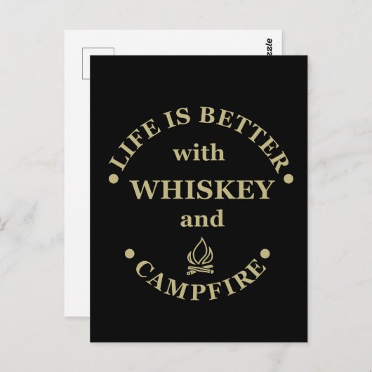 Whiskey zitiert lustige Camping Camper Redewendung Postkarte (Vorne/Hinten)