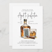 Whiskey zum Geburtstag, Zigarre Bar, Poker Nacht Einladung (Vorne/Hinten)