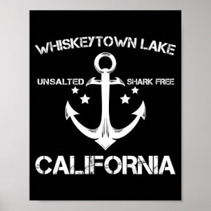Whiskeytown-See Kalifornien lustiges Angeln Campin Poster