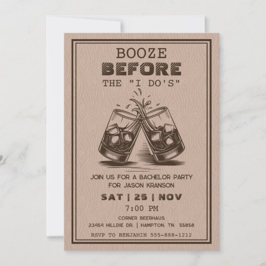 Whisky Bachelor Party Einladung (Vorderseite)