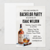 Whisky Bachelor Party Einladung (Vorne/Hinten)