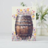 Whisky Barrel Rustic Woods Spring Blumen RSVP Karte (Stehend Vorderseite)