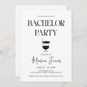 Whisky Cigar Bachelor Party Einladung (Vorne/Hinten)