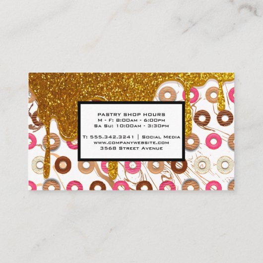 Whisky | Donuts | Goldenes Icing Visitenkarte (Rückseite)