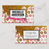 Whisky | Donuts | Goldenes Icing Visitenkarte (Vorne/Hinten)