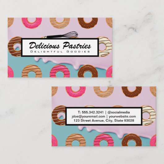 Whisky | Donuts | Hintergrund Visitenkarte (Vorne/Hinten)