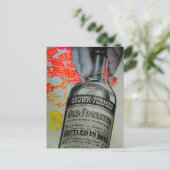 Whisky-Flaschen-Blumen-Bond-Collage Postkarte (Stehend Vorderseite)