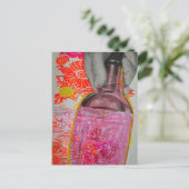Whisky-Flaschen-Mixed-Media-Collage Postkarte (Stehend Vorderseite)