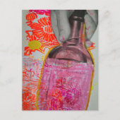 Whisky-Flaschen-Mixed-Media-Collage Postkarte (Vorderseite)