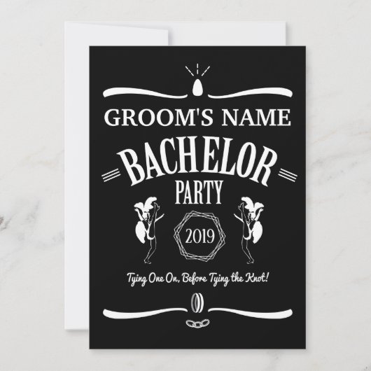 Whisky-Flaschen-Thema-Junggeselle-Party Einladung (Vorderseite)