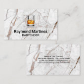 Whisky Glass | Marmorweiß Visitenkarte (Vorne/Hinten)
