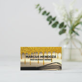 Whisky | Gold-Tropfen | Gold Metallic Visitenkarte (Stehend Vorderseite)