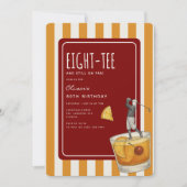 Whisky Golf Themed 80th Birthday Einladung (Vorderseite)