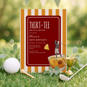 Whisky-Golf-Themen-30. Geburtstag Einladung
