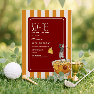 Whisky-Golf-Themen-60. Geburtstag Einladung