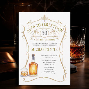 Whisky im perfekten Alter Rustic 50. Geburtstag Einladung