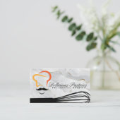 Whisky-Koch-Logo | Marmor Visitenkarte (Stehend Vorderseite)