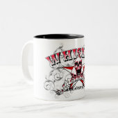 Whisky-Mädchen-Schädel-Tasse Zweifarbige Tasse (Vorderseite Links)
