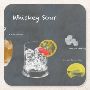 Whisky Rechteckiger Pappuntersetzer